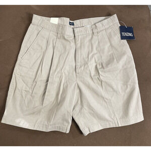 Tenzing Premium Khakis Pleated Relaxed Fit Shorts Size 36